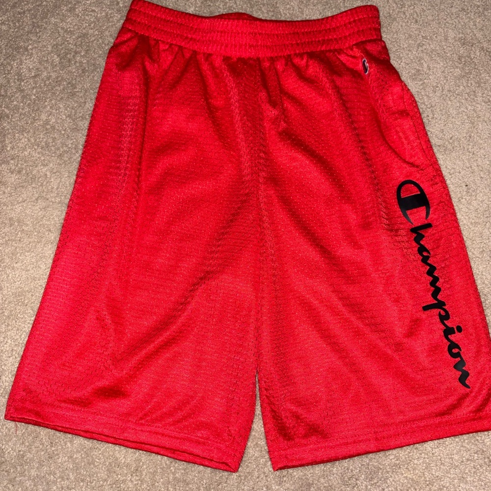 Champion Men's Athletic Shorts in Bold Red